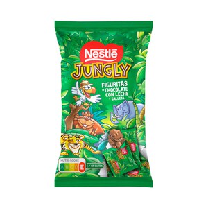 Imagen de NESTLE Jungly Figuritas de chocolate con leche y galleta, con formas de divertidos animales 15 uds. 124 g.
