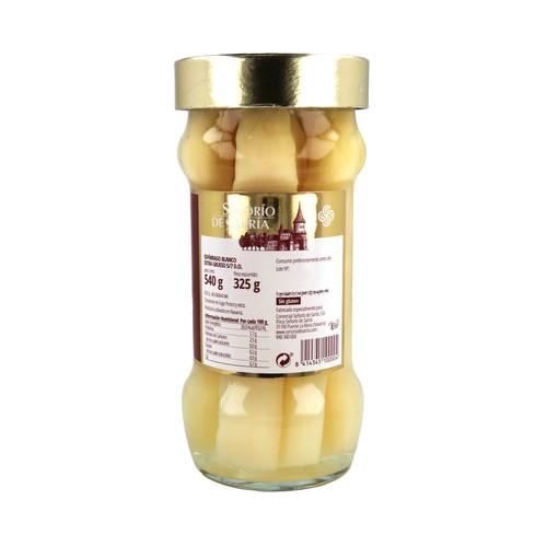 SEÑORÍO DE SARRIÁ Espárragos blancos extra gruesos 5 a 7 piezas 325 g.