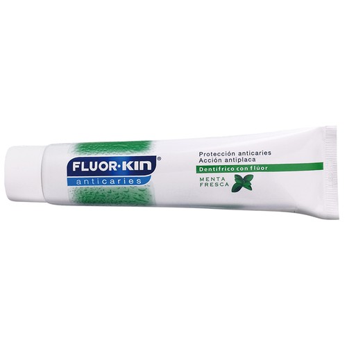 KIN Dentífrico con flúor y sabor a menta fresca, que previene la aparición de caries y protege frente a la erosión dental KIN 125 ml.