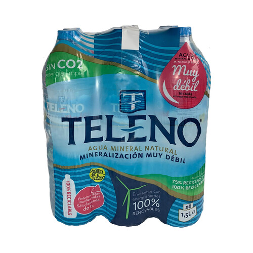 TELENO Agua mineral pack de 6 uds. x 1,5 l.