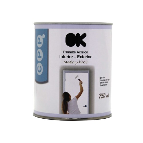 Esmalte satinado blanco, OK, 750ml.