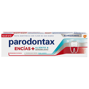 Imagen de PARODONTAX Pasta de dientes con flúor de uso diario y acción blanqueante PARODONTAX Encías + aliento & sensibilidad 75 ml.