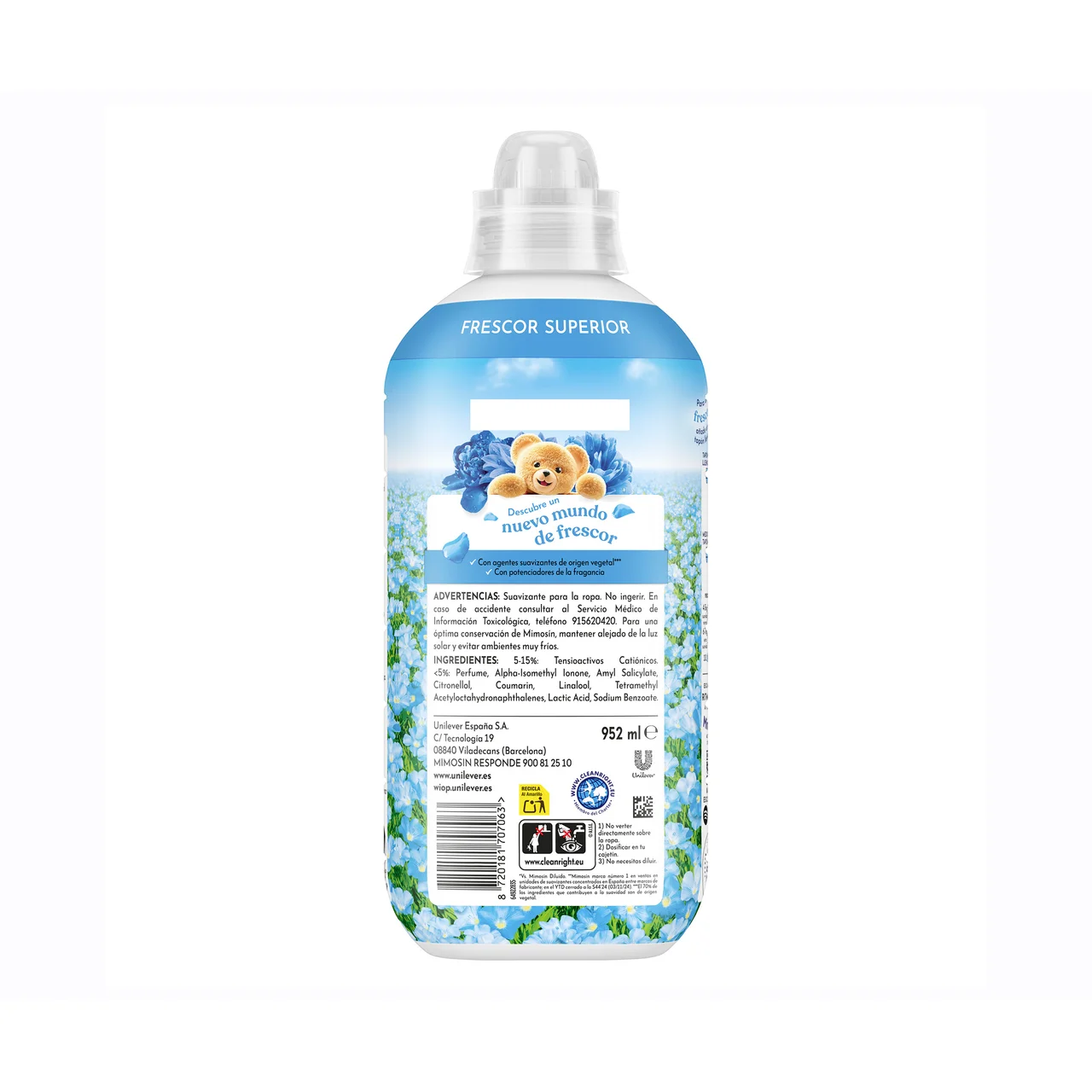 Azul vital Suavizante concentrado con potenciadores de la fragancia, 56 lavados.