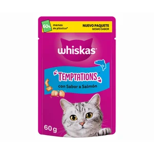 WHISKAS Snacks temptations salmón 60 gr.