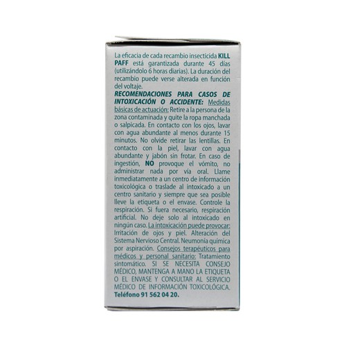 KILL PAFF Recambios insecticida antimosquitos más difusor  3 x 33 ml