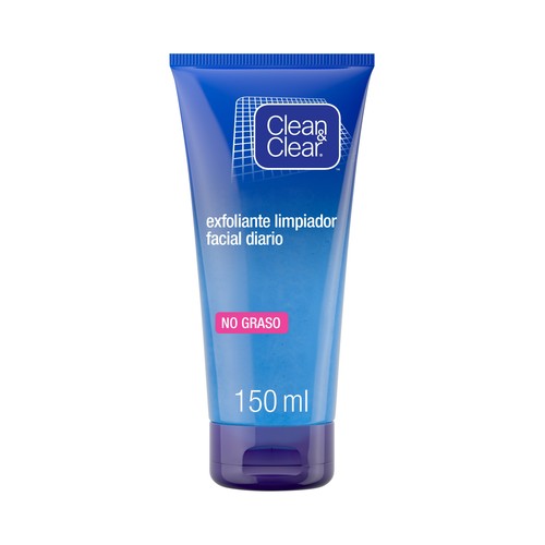 CLEAN & CLEAR Gel exfoliante facial no graso, de uso diario, para pieles sensibles 150 ml.