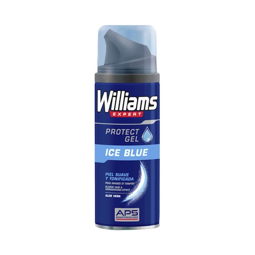 WILLIAMS Ice blue Gel de afeitar con aloe vera, para una piel suave y tonificada 200 ml.