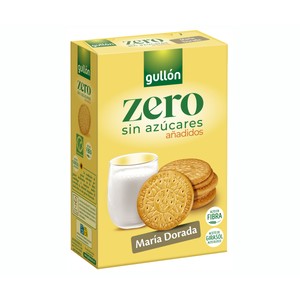 Imagen de GULLÓN Zero Galletas María dorada sin azúcares añadidos y vegetarianas, fuente de fibra y con aceite de girasol alto oleico 400 g.