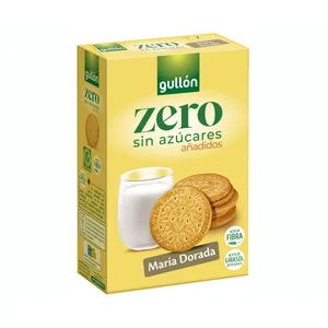 GULLÓN Zero Galletas María dorada sin azúcares añadidos y vegetarianas, fuente de fibra y con aceite de girasol alto oleico 400 g.