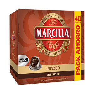 MARCILLA Café Intenso espresso 10 en cápsulas compantibles con Nespresso MARCILLA 40 uds.