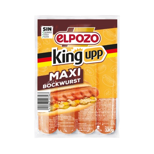 EL POZO Maxi King upp Salchichas cocidas de cerdo y pavo estilo Bockwurst 330 g