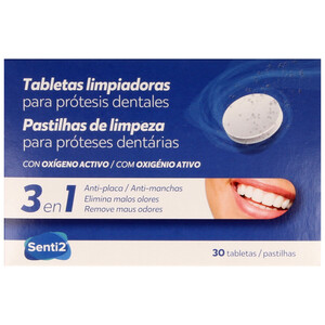 SENTI2 Tabletas limpiadoras de prótesis totales o parciales SENTI2 30 uds.