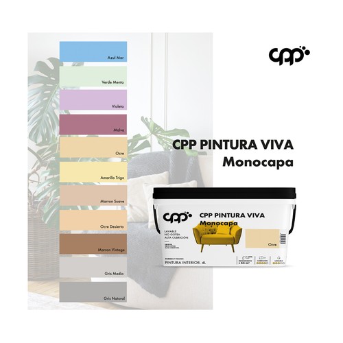 Pintura interior 4L para paredes y techos, ocre CPP