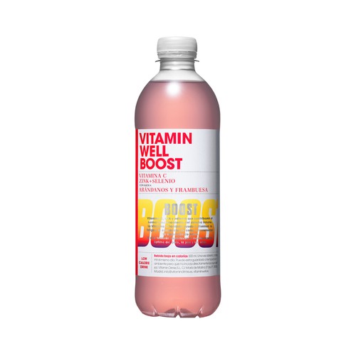Bebida refrescante de arándanos y frambuesa con vitaminas WELL BOOST 50 cl