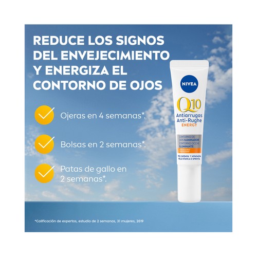 NIVEA Q10 energy Contorno de ojos energizante, para piel cansada y apagada 15 ml.