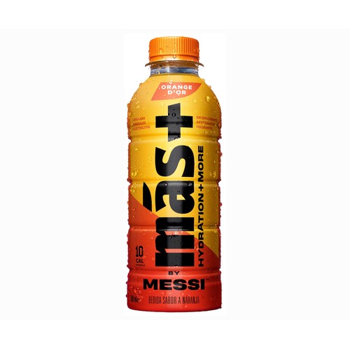DAMM Bebida deportivas más+ Messi naranja 500 ml.