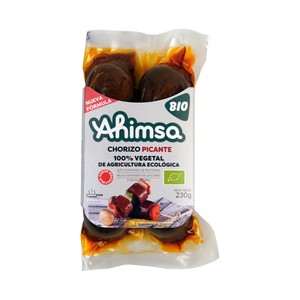 Imagen de AHIMSA Chorizo picante 100% vegetal, de agricultura ecológica 230 g.