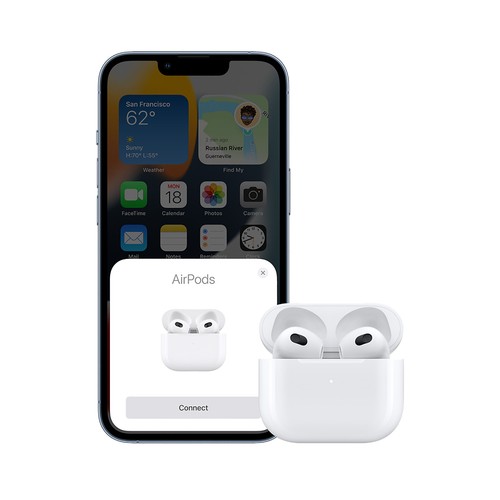 Auriculares bluetooth tipo intrauditivo APPLE Airpods (3rd Generation), control táctil, alcance 10m, autonomía hasta 30h con estuche.
