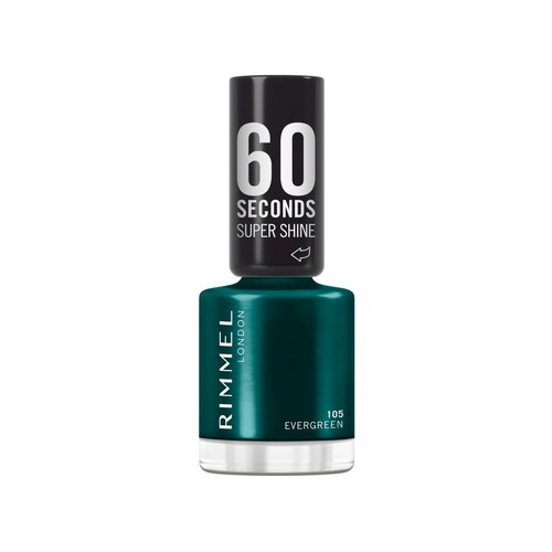 RIMMEL 60 Second super shine tono 105 Evergreen Esmalte de uñas de secado rápido.