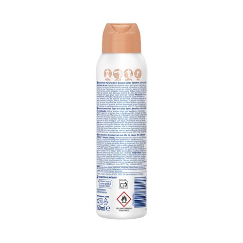 SANEX Sensitive Desodorante en spray unisex para todo el cuerpo (manos, axilas, zonas íntimas ...) 150 ml.