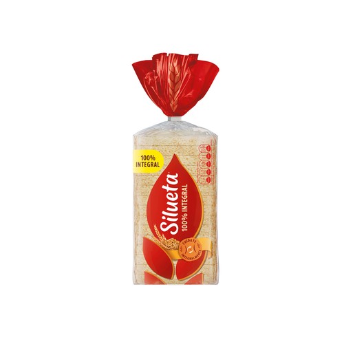 SILUETA Pan de molde intregral sin corteza 450 g.