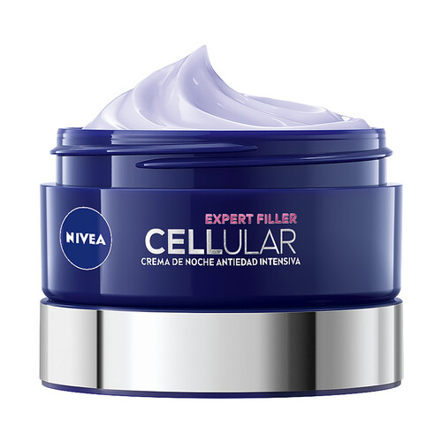 NIVEA Crema de noche antiedad intensiva con ácido Fólico puro y 2 tipos de ácido Hialurónico NIVEA Cellular expert filler 50 ml.