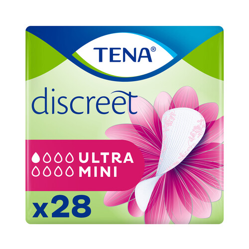 TENA Salva slips incontinencia ultra mini, para pérdidas leves de orina TENA Discreet 28 uds