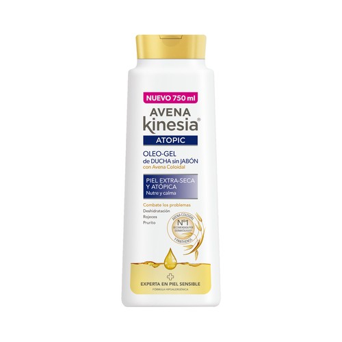 AVENA KINESIA Atopic Oleo gel de ducha sin jabón y con avena coloidal, para pieles extra secas y atópicas 750 ml.