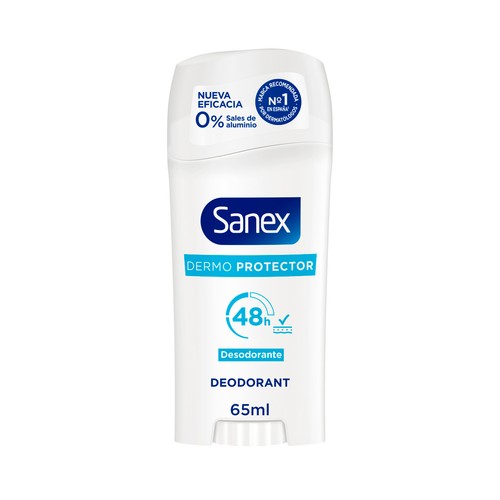 SANEX Dermo protector Desodorante en stick unisex con protección anti olor de hasta 48 horas 65 ml.
