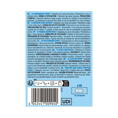 PRODUCTO ALCAMPO Apósitos (7.2 x 2.5 cm) resistentes al agua adaptados a zonas articuladas 10 uds.