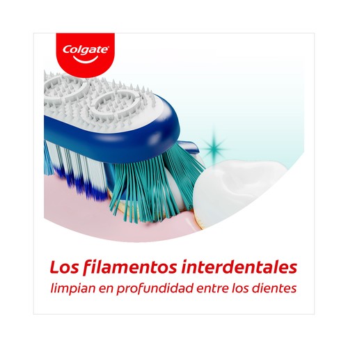 COLGATE 360º Cepillo de dientes medio, con 4 zonas de acción que ayudan a eliminar las bacterias bucales 3 uds.