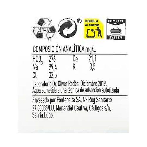 AQUA CÉLTIGOS Agua mineral natural 5 l.