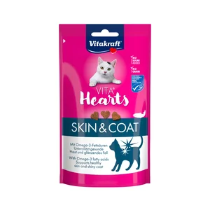 VITA HEARTS Snack de gato piel y pelo sabor salmón 40gr