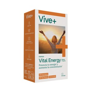 Vital energy Complemento alimenticio a base de cafeina, taurina y vitamina B12 30 uds.
