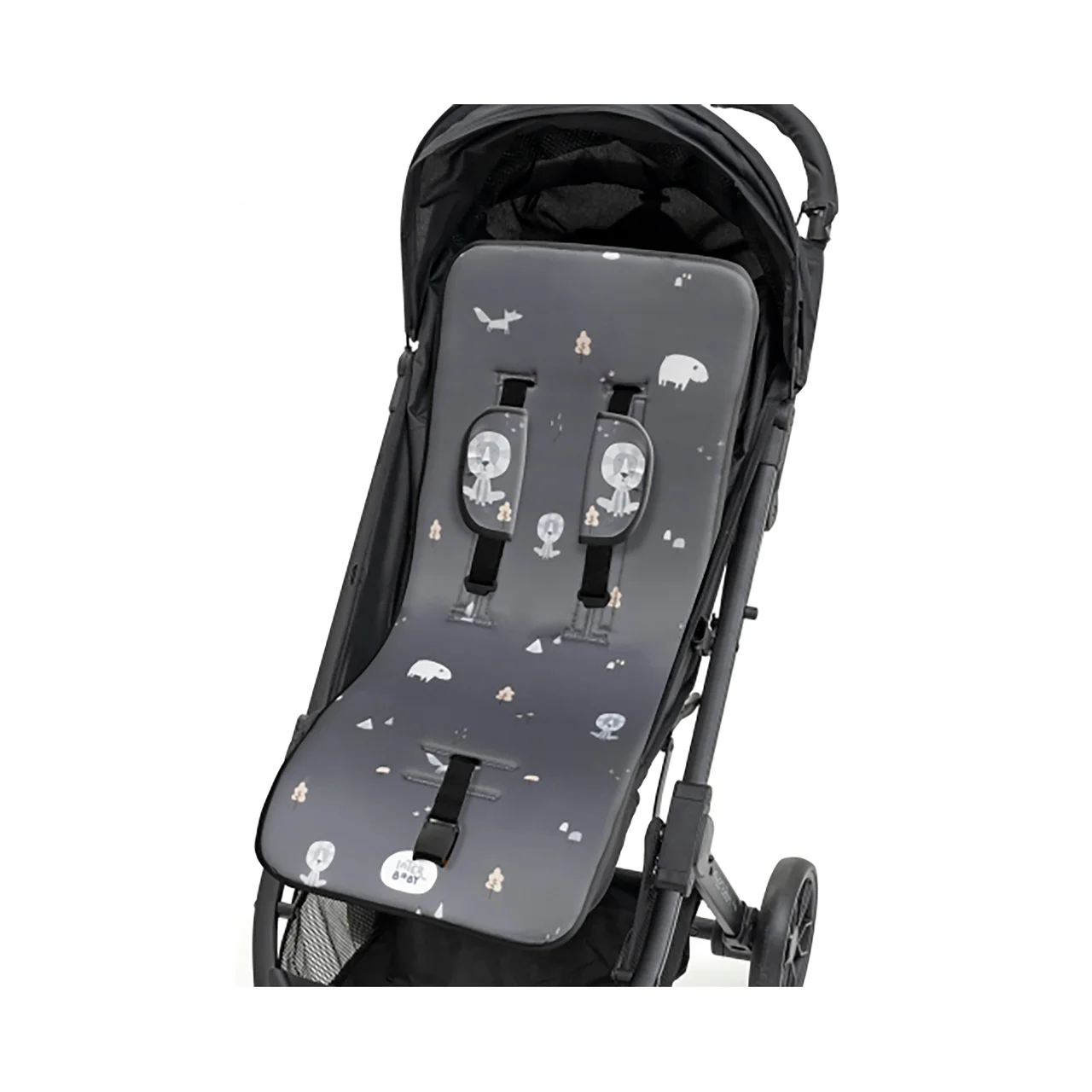 Colchoneta protectora para silla de paseo, diseño bosque gris