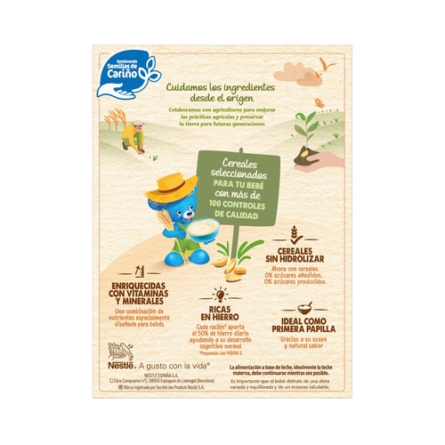 NESTLÉ Crema de arroz sin gluten, ni azúcares añadidos 180 g.