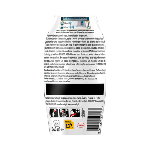 VERNEL Perfumador para al ropa blue jazmín 30 dosis 540ml