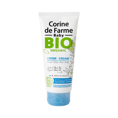 Crema protectora para rostro y cuerpo con aceite de oliva bio CORINE DE FARME baby bio organic 100 ml.
