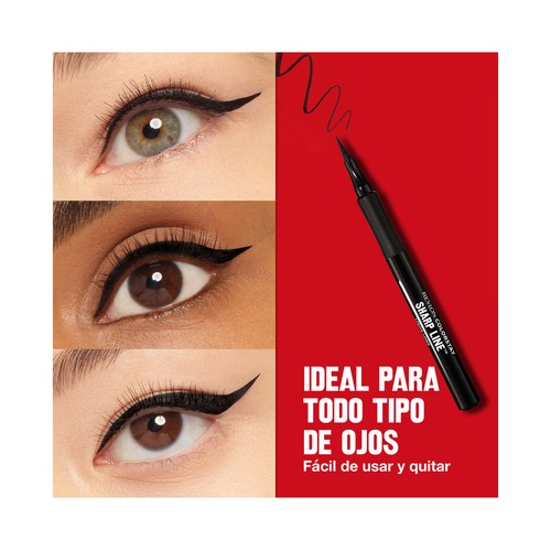 REVLON Colorstay sharp line  tono 001 negro azabache Delineador de ojos líquido, resistente al agua.