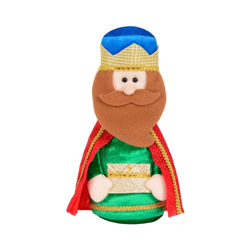 Figura Rey Mago Textil 31cm decoración de Navidad modelos surtidos, TARBESEO