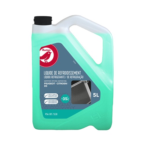 Líquido refrigerante con temperatura de protección de hasta -35ºC, 5L azul apto para Peugeot, DS y Citroën, 45% ETILENGLICOL,  ALCAMPO.