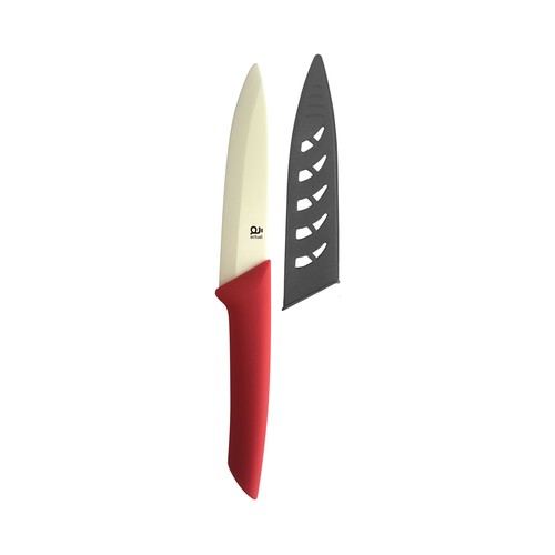 Cuchillo pelador con hoja cerámica de 12,5cm. y tapa protectora, ACTUEL.