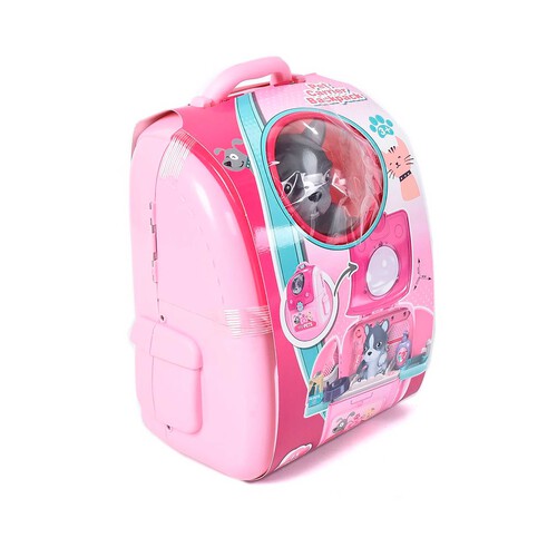 Mochila 2 en 1 transportin con mascota y accesorios de peluqueria canina para niños MY PETS.