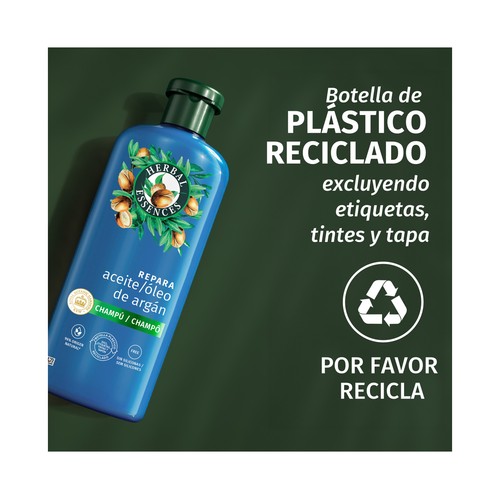 HERBAL ESSENCES Champú reparador con aceite de argán, para cabellos dañados 350 ml