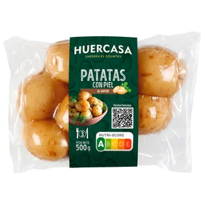 HUERCASA Patata con piel cocida al vapor 500 g.