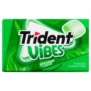 TRIDENT Chicle gragea menta verde vibes 9 uds. 21 g.