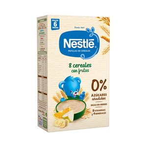 NESTLÉ Papilla de 8 cereales con fruta a partir de 6 meses NESTLÉ 475 g.