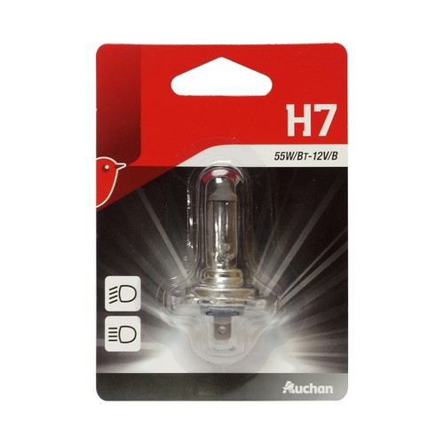 Bombilla halógena para automóvil tipo H7, con potencia de 55W, PRODUCTO ALCAMPO.