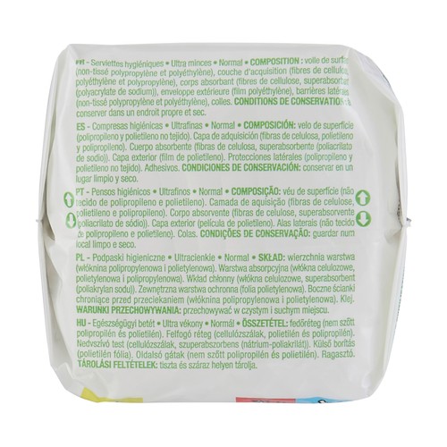 PRODUCTO ECONÓMICO ALCAMPO Compresas higiénicas ultrafinas normales, sin alas 14 uds.