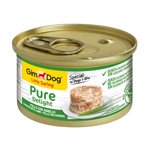 GIM DOG Alimento complementario para perros, pollo con cordero GIM DOG PURE DELIGHT 85 g.